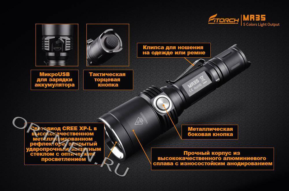Фонарь FiTorch MR35 охотничий 5 цветов