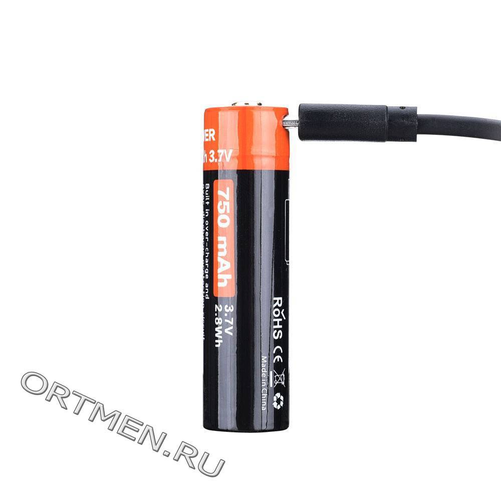 Аккумулятор 14500 FiTorch (750 mAh) с зарядкой USB
