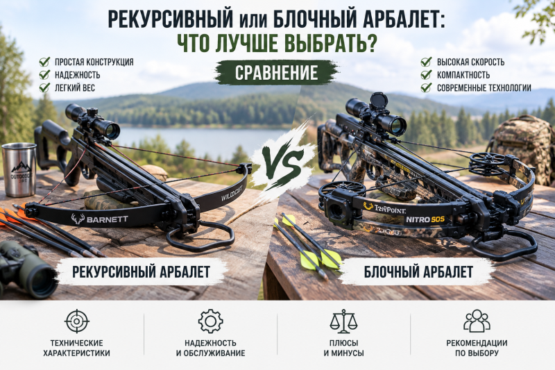 Рекурсивный или блочный арбалет: что лучше выбрать? Сравнение ТТХ | ORTMEN